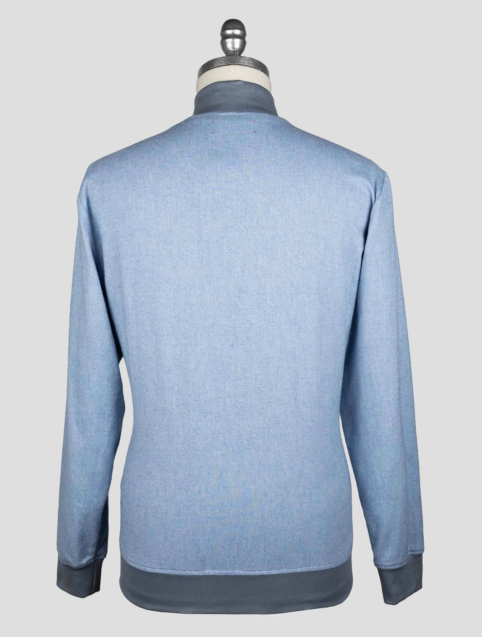Kiton Light Blue Cotton Coat B-One Kcz28 - view 5