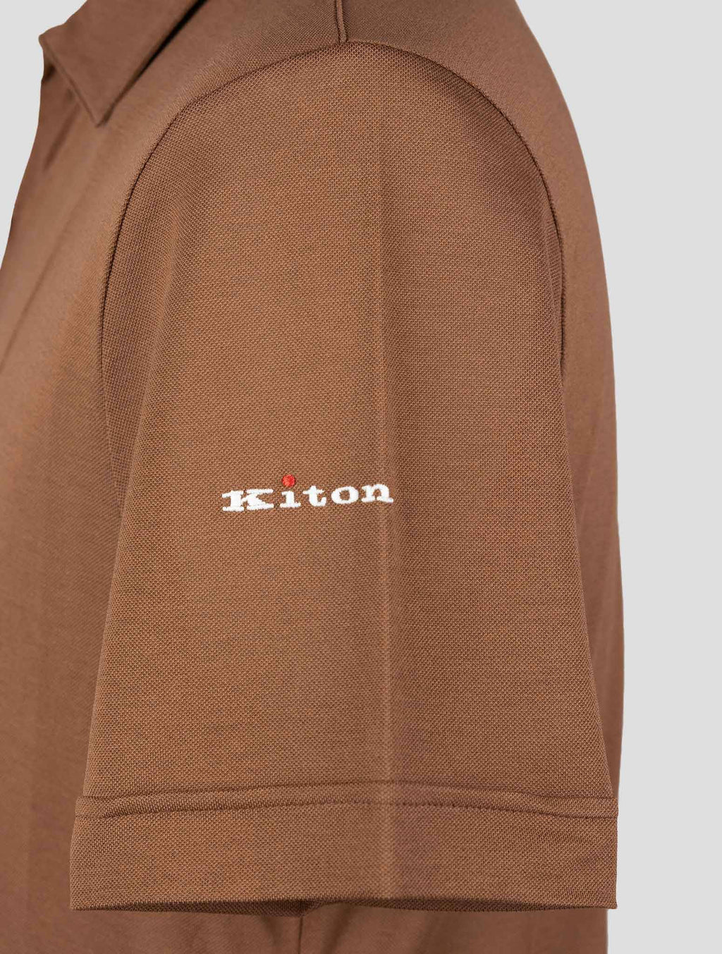 Kiton Brown Cotton Polo Kmz28 - view 4