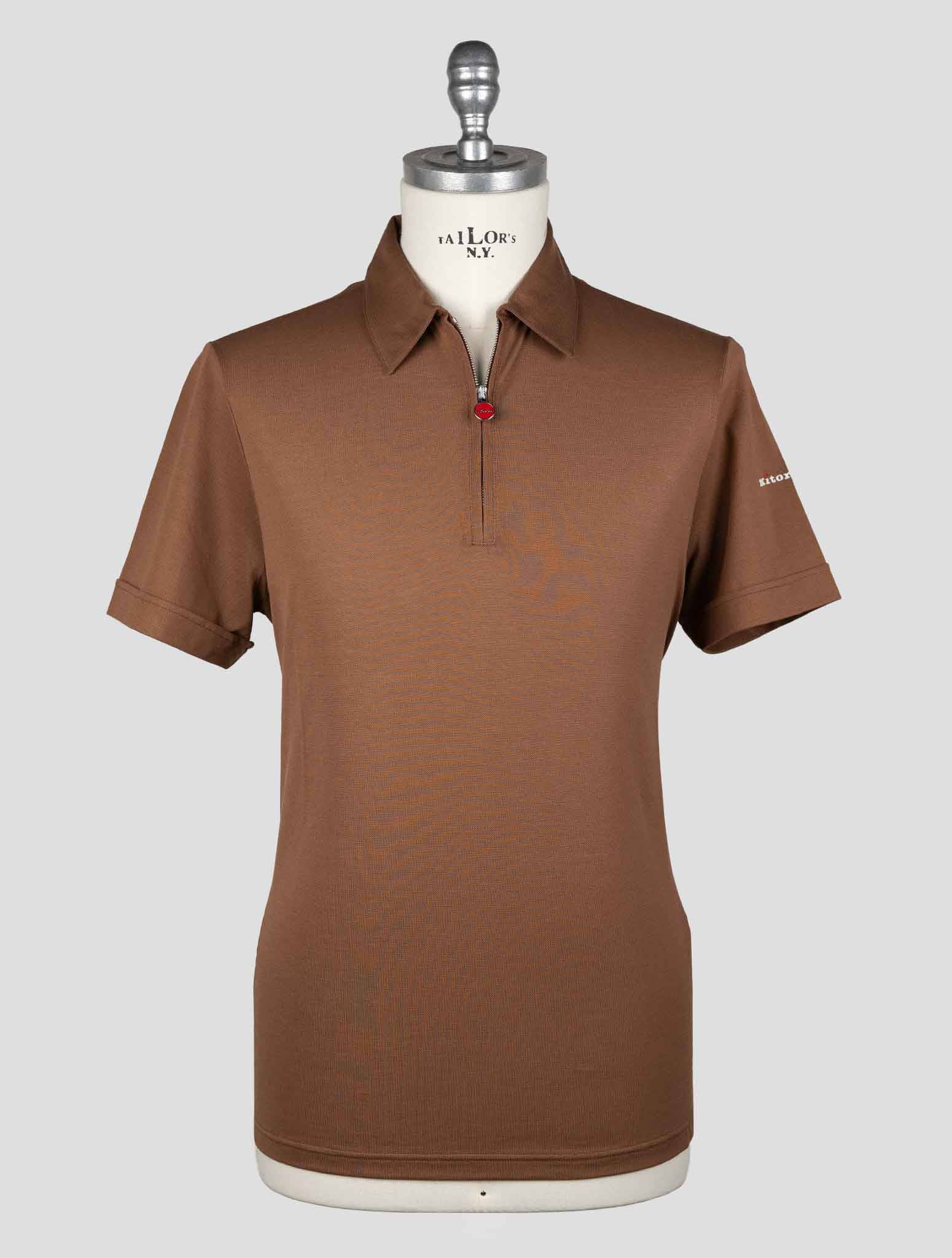 Kiton Brown Cotton Polo Kmz28 - view 5