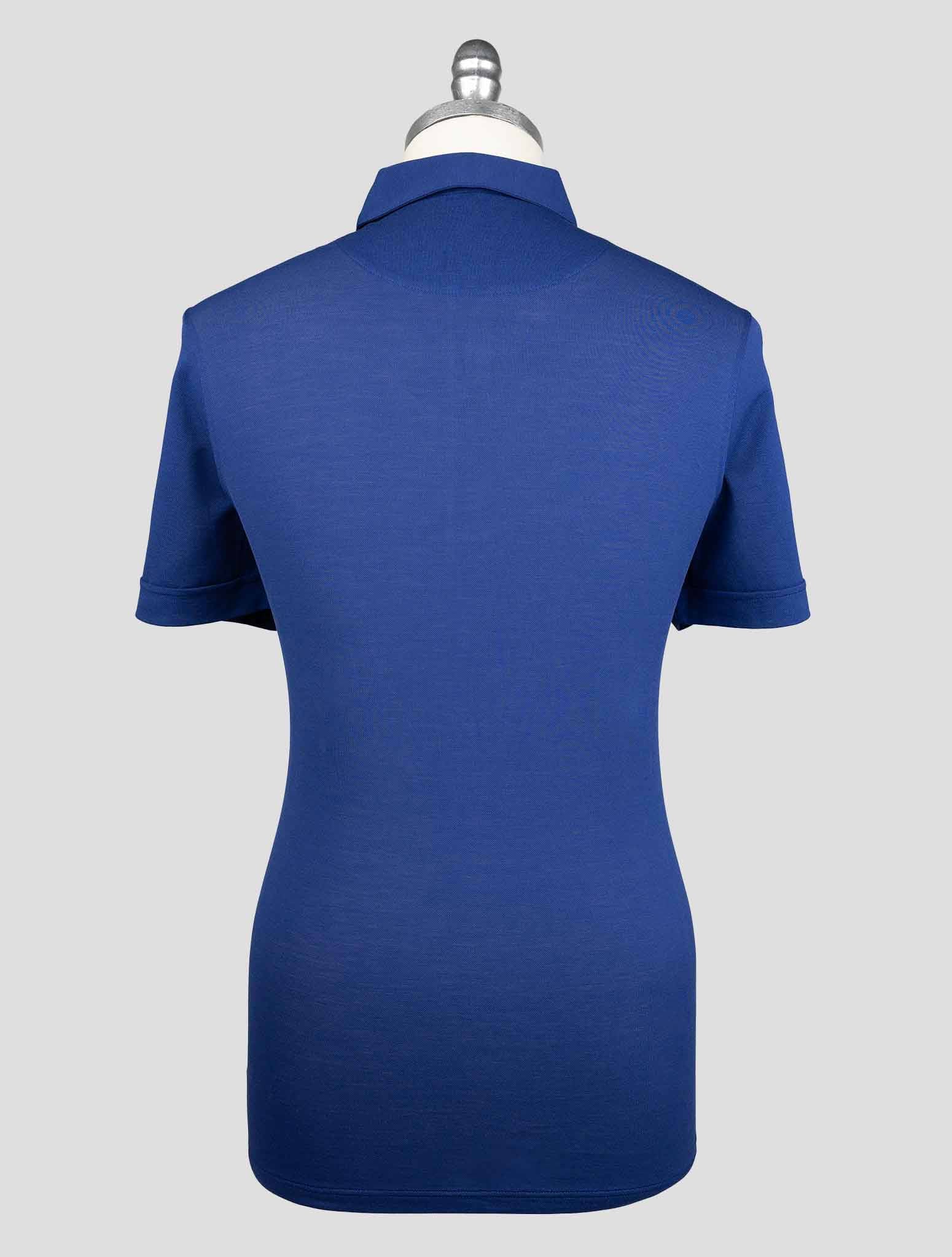 Kiton Blue Cotton Polo Half Zip Kmz30 - view 4