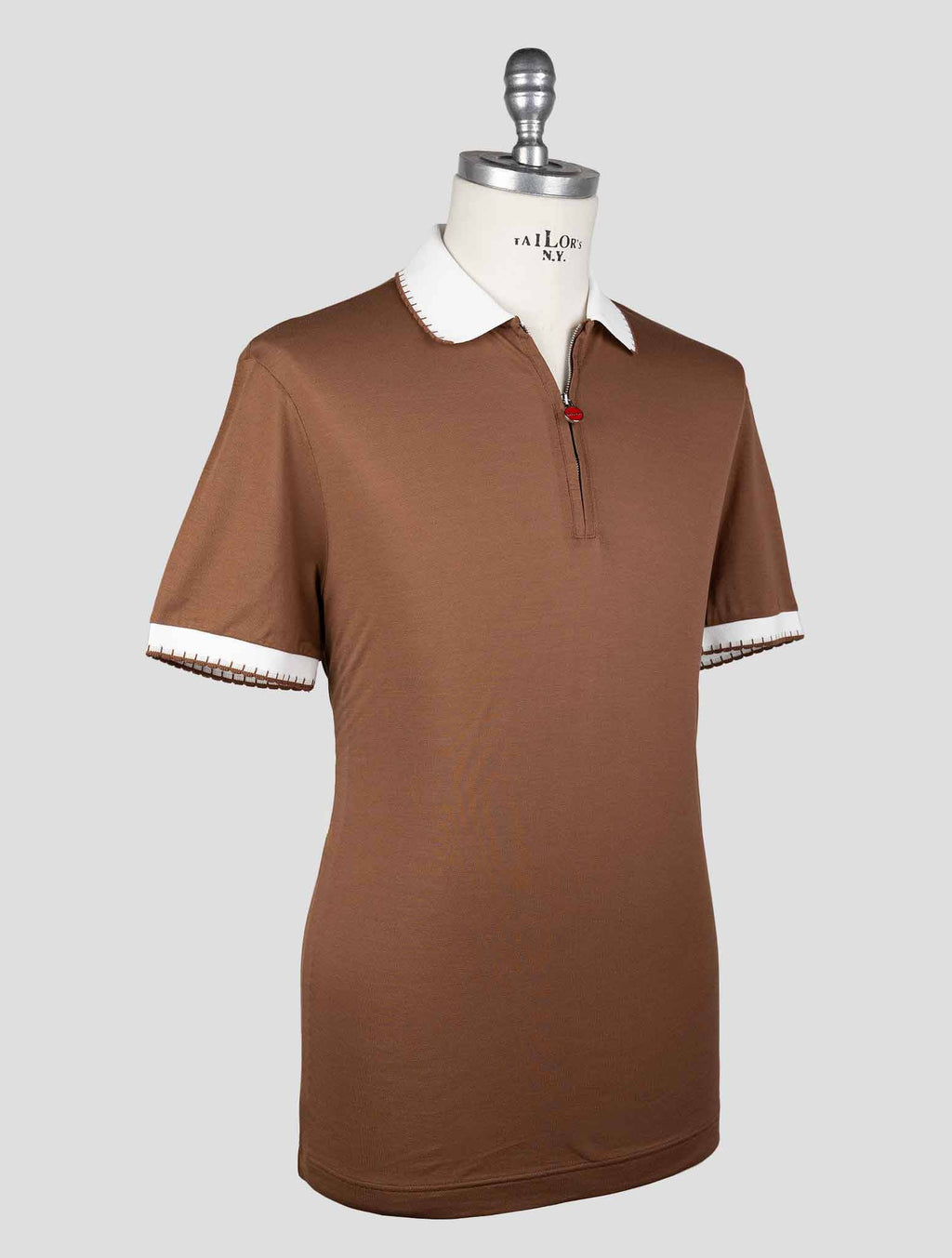 Kiton Brown Cotton Polo — view 2