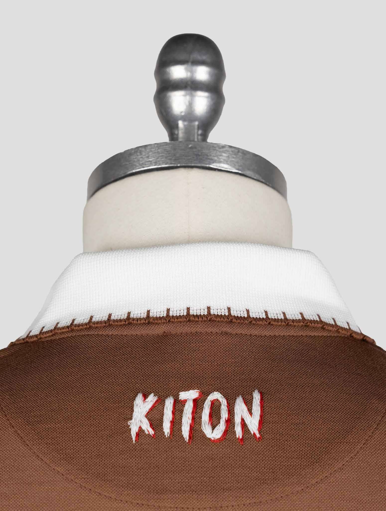 Kiton Brown Cotton Polo — view 4