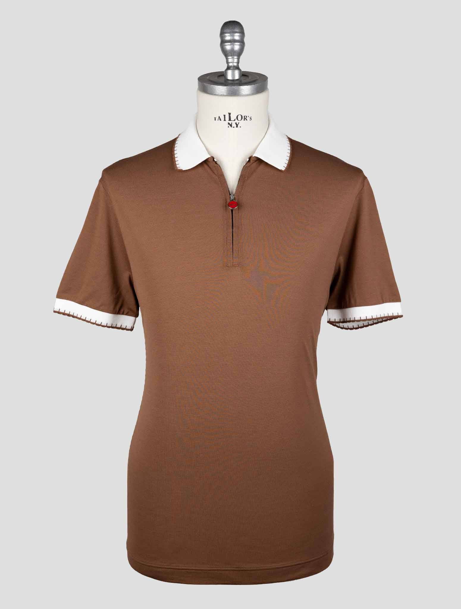Kiton Brown Cotton Polo — view 5