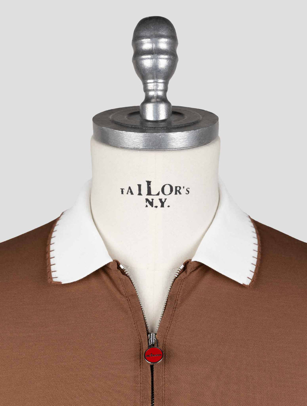 Kiton Brown Cotton Polo — view 6