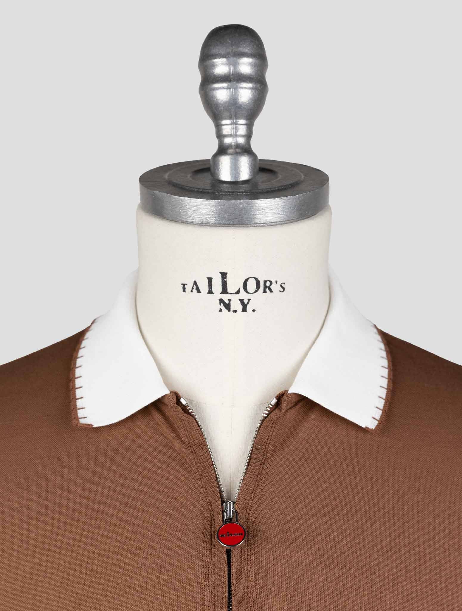 Kiton Brown Cotton Polo — view 6