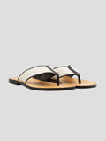 Kiton Beige Brown Cotton Leather Slippers