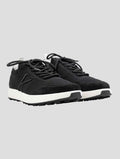 Kiton Black Cotton-Elastane Leather Sneakers