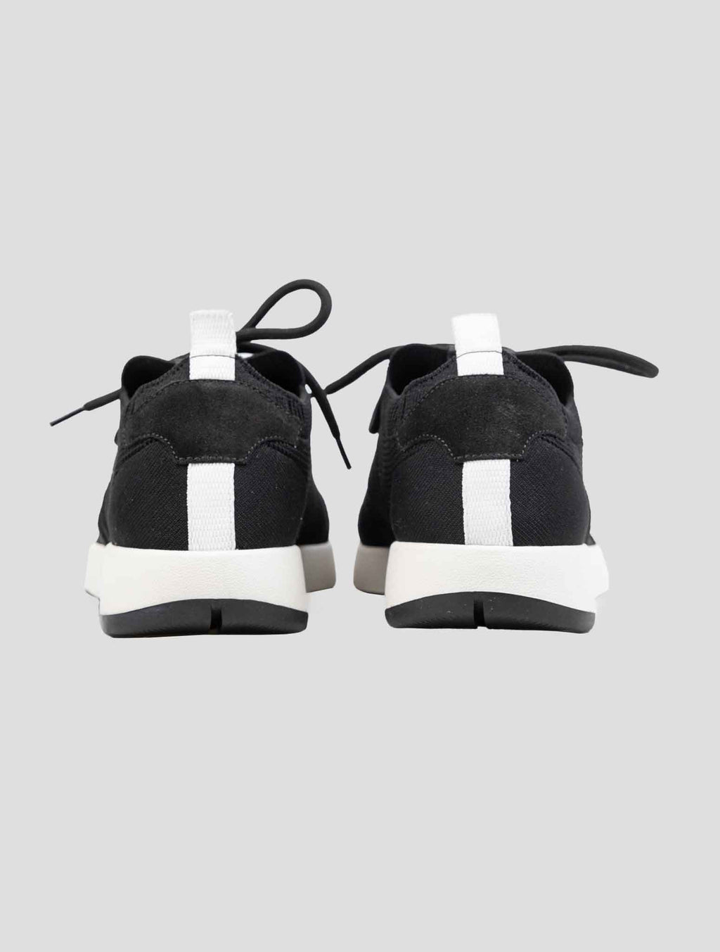 Kiton Black Cotton-Elastane Leather Sneakers