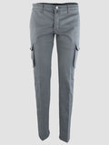 Kiton Light Gray Cotton Elasticated Cargo Pants
