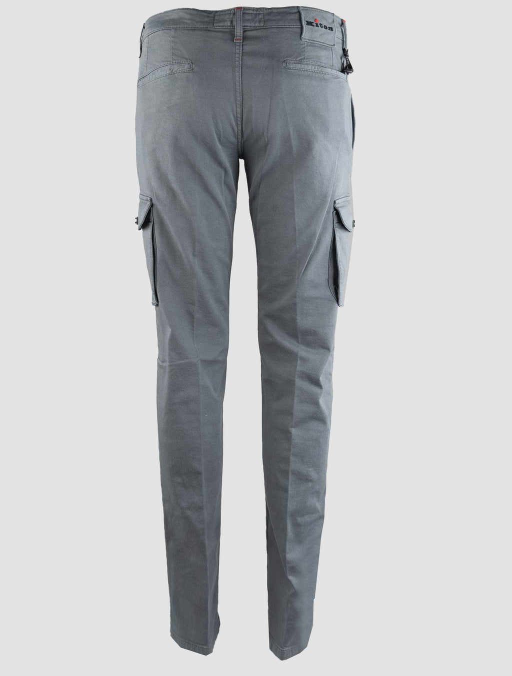 Kiton Light Gray Cotton Elasticated Cargo Pants — view 4