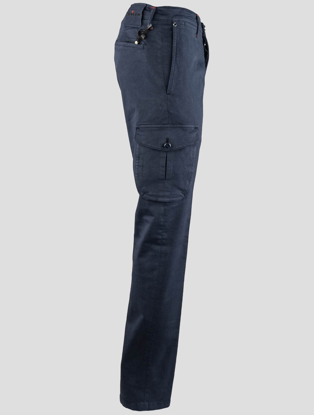Kiton Blue Cotton Elasticated Cargo Pants (70011) — view 2