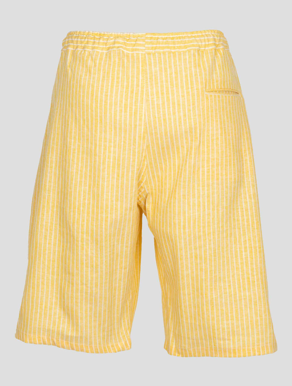 Kiton Yellow White Linen Plaid Elasticated Short Pants — view 3
