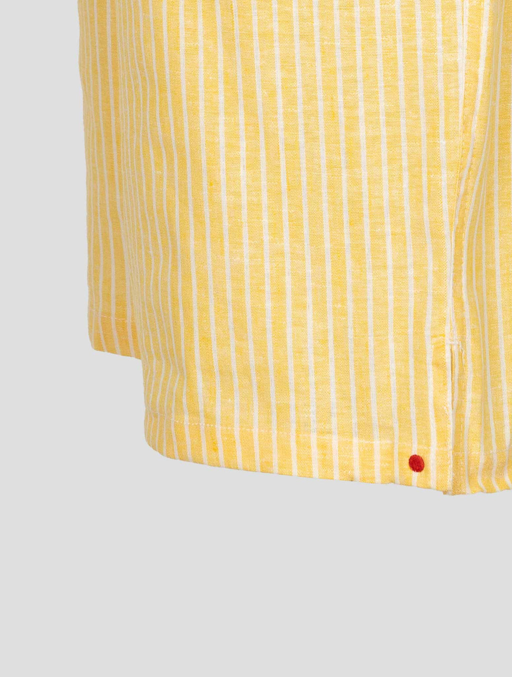 Kiton Yellow White Linen Plaid Elasticated Short Pants — view 4