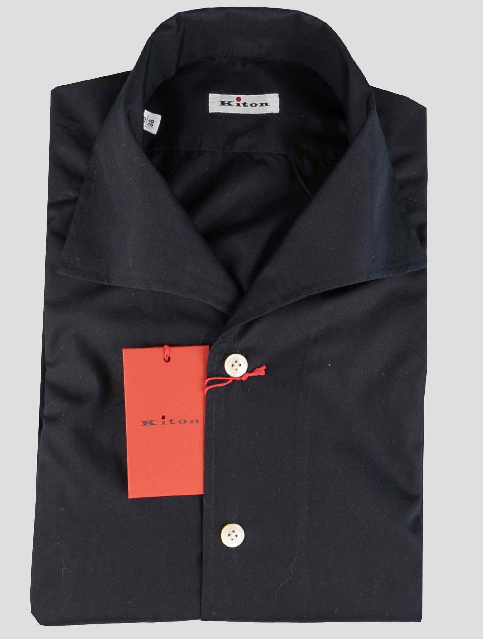 Kiton Black Cotton Shirt