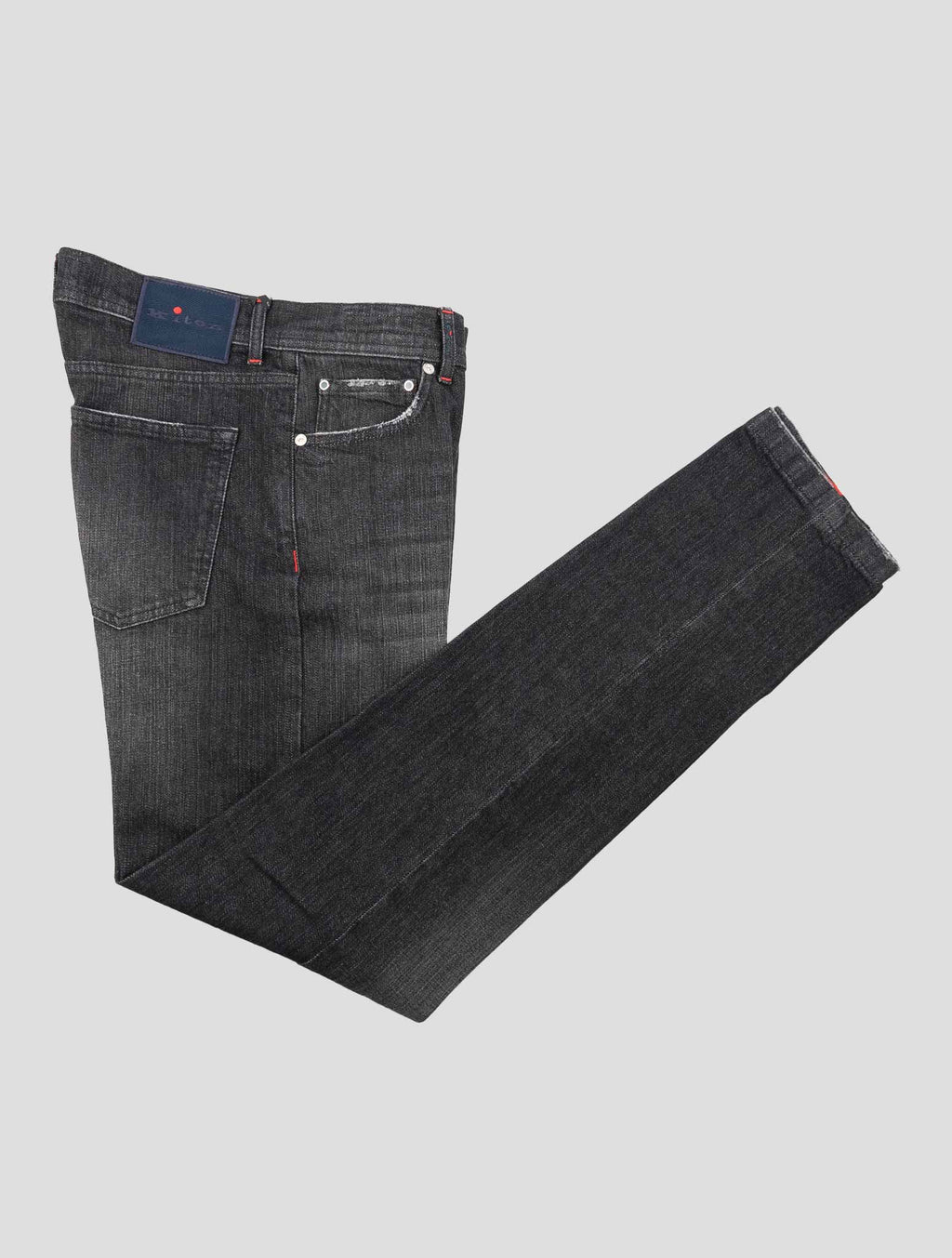 Kiton Black Cotton Elasticated Jeans