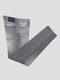 Kiton Gray Cotton Elasticated Jeans
