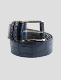 Kiton Blue Leather Crocodile Belt (7140)