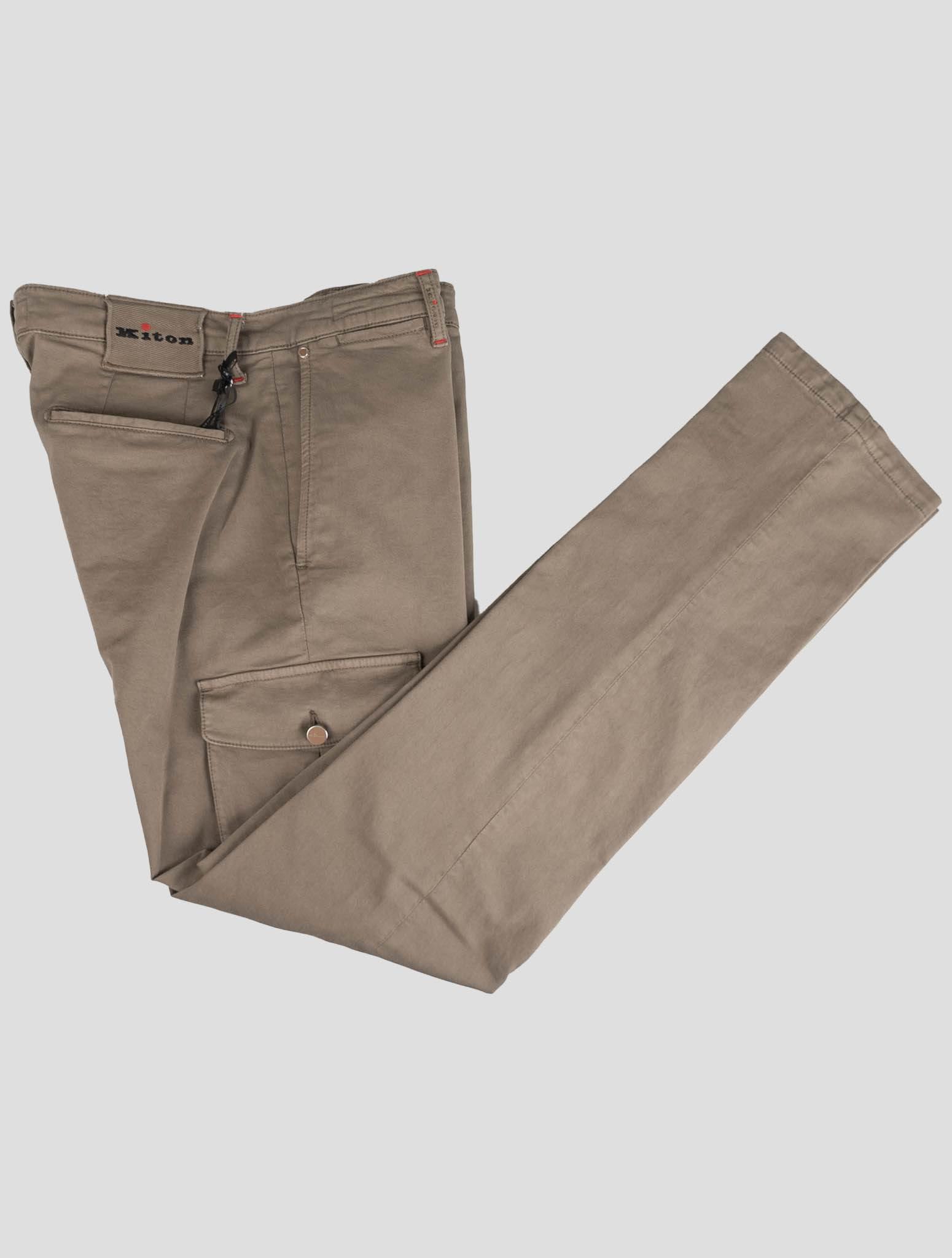 Kiton Beige Cotton Elasticated Cargo Pant — view 3