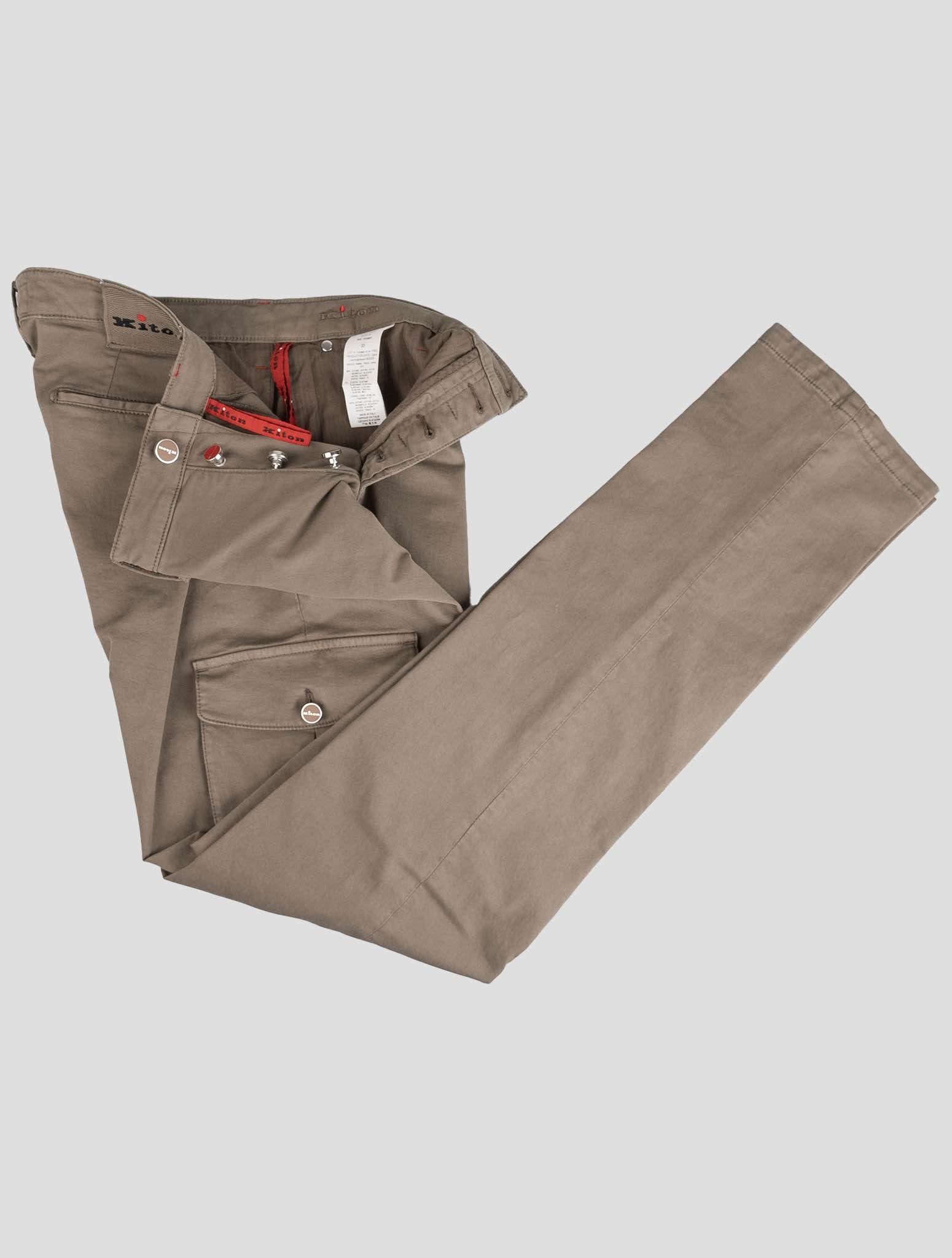 Kiton Beige Cotton Elasticated Cargo Pant — view 5