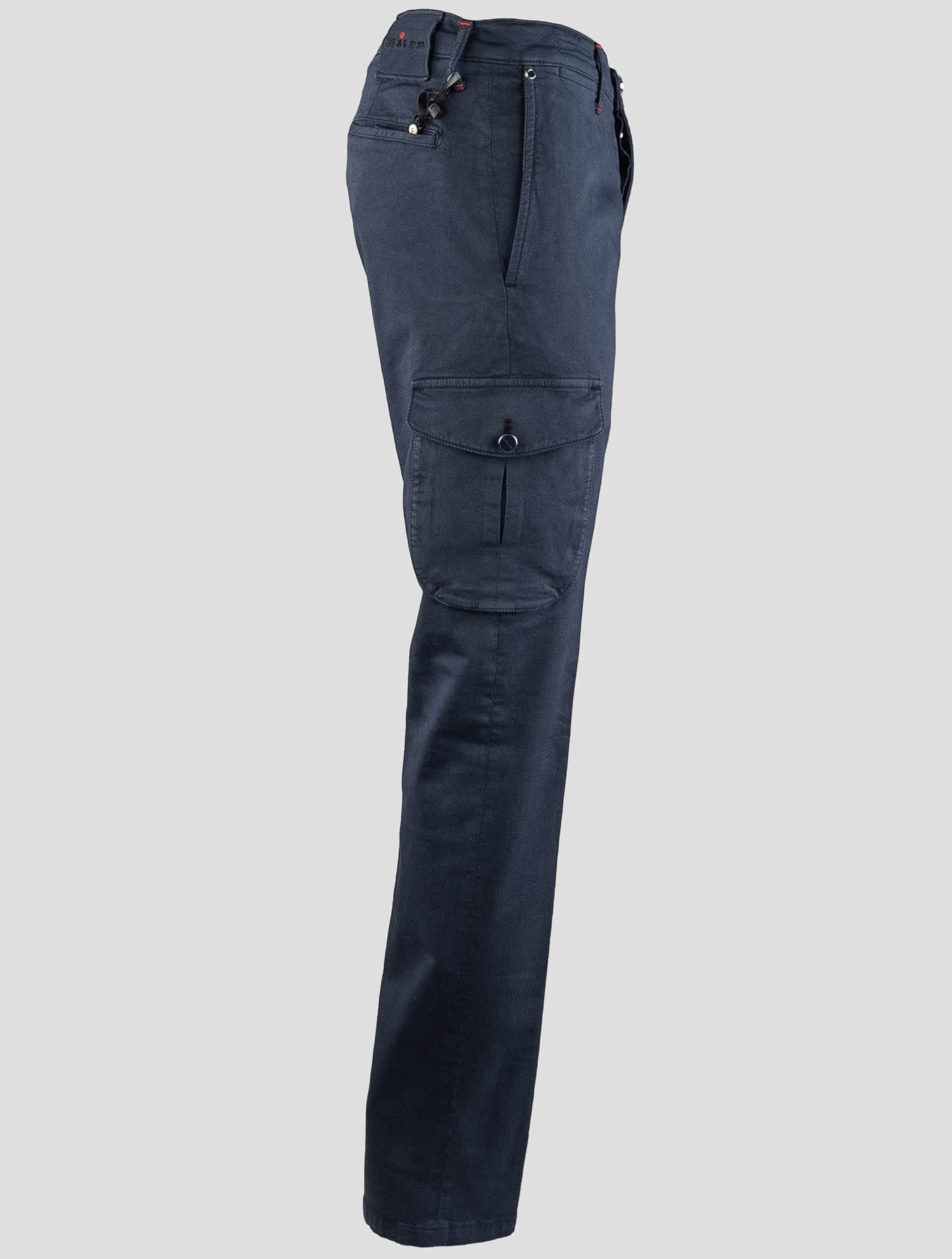 Kiton Blue Cotton Elasticated Cargo Pants (70012) — view 2