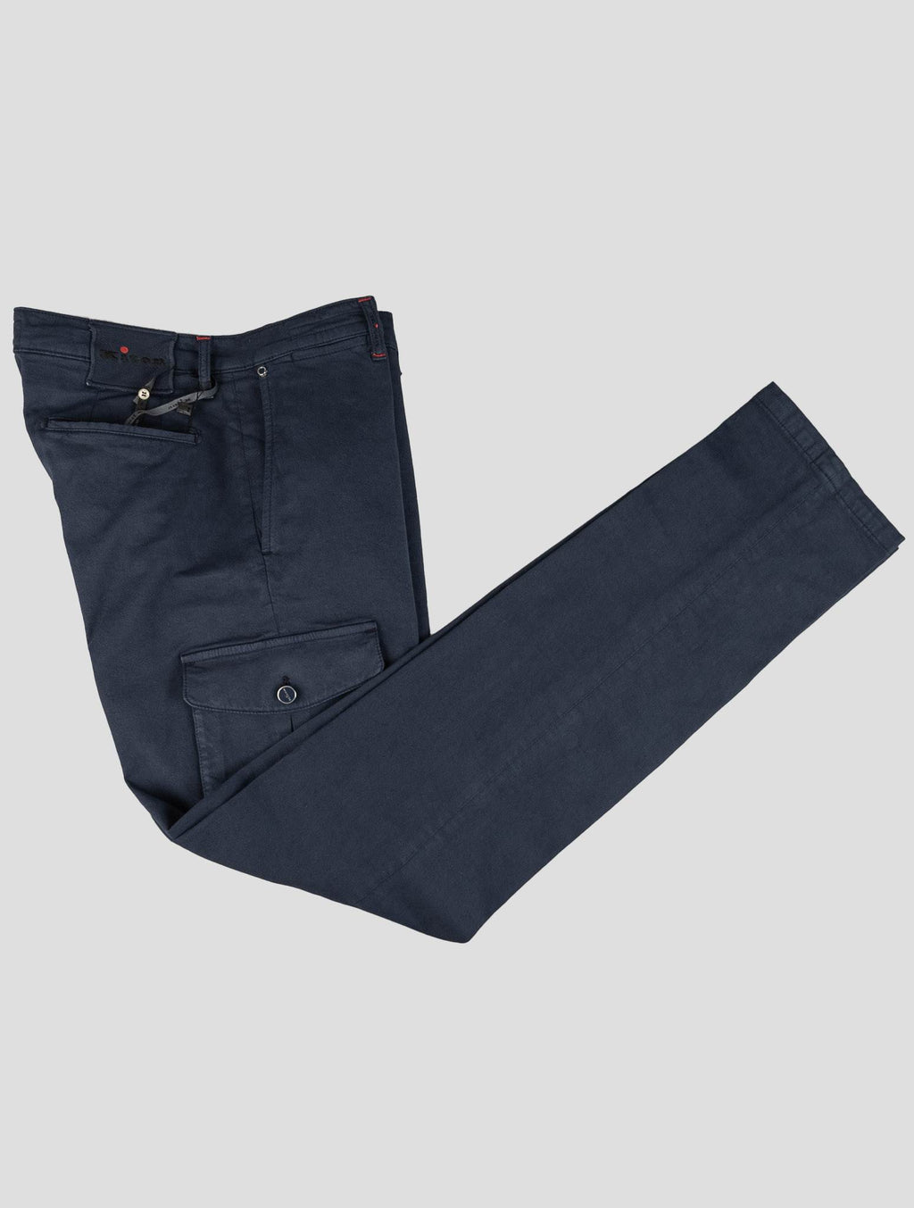 Kiton Blue Cotton Elasticated Cargo Pants (70012) — view 7