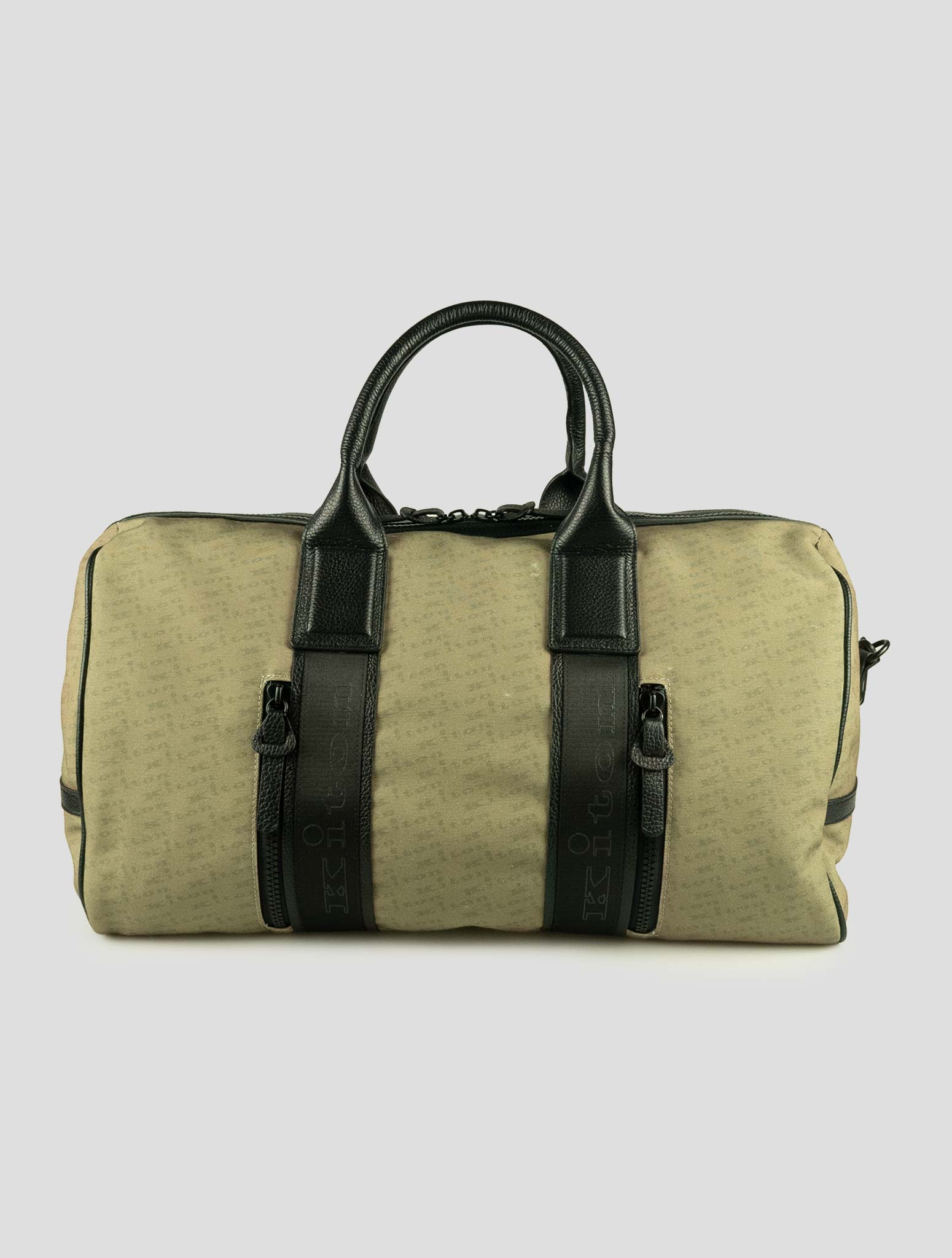 Kiton Green Cotton Plaid TravelBag