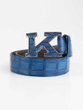 Kiton Blue Leather Crocodile Belt (001025)
