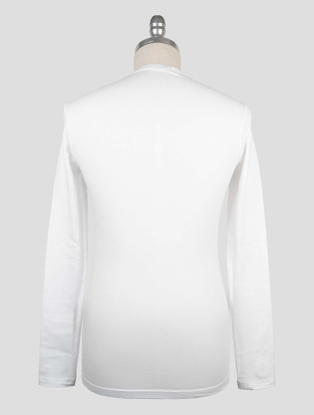 Kiton White Cotton Elasticated Underwear T-Shirt Long Sleeve — view 3