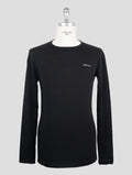 Kiton Black Cotton Elasticated Underwear T-Shirt Long Sleeve