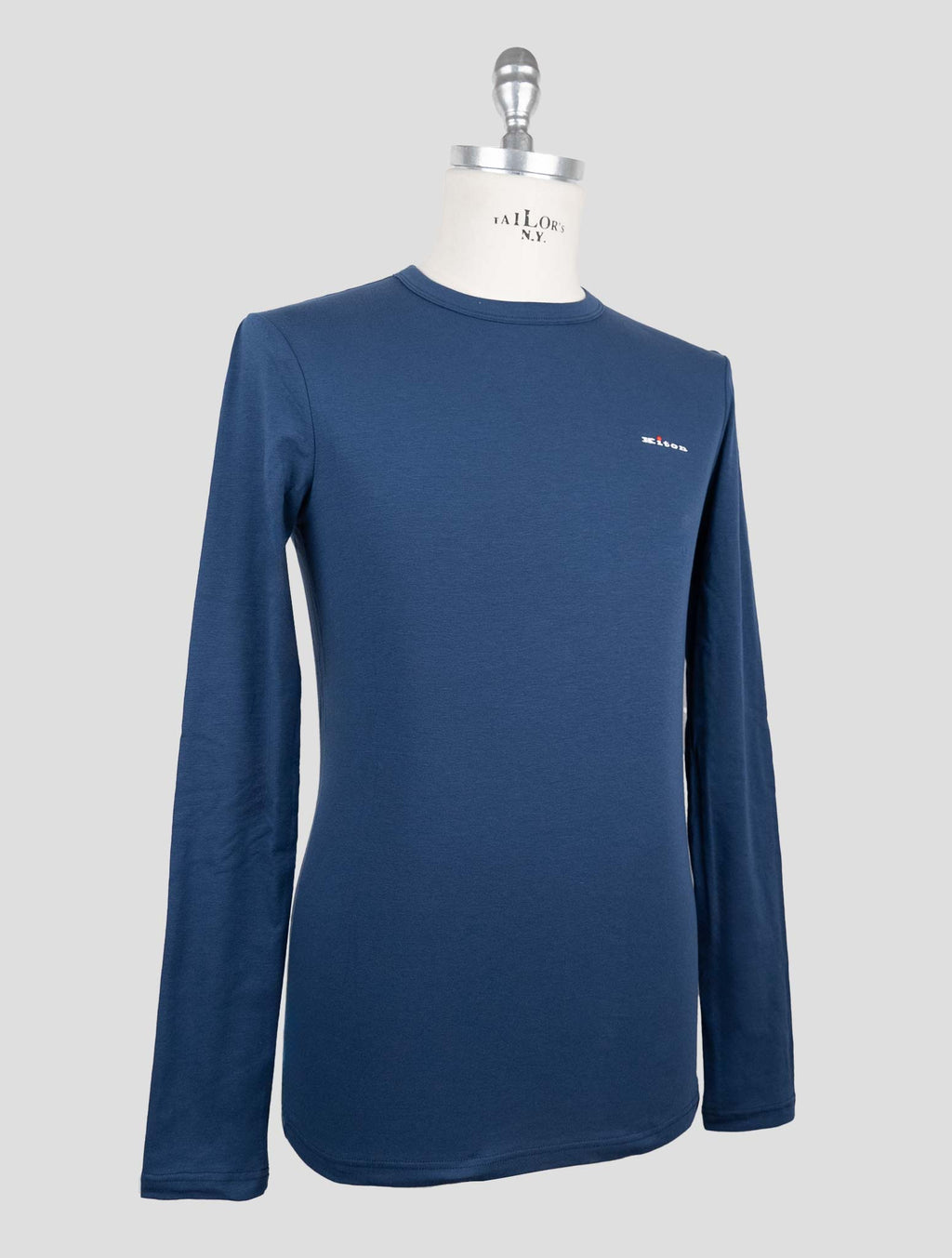Kiton Blue Cotton Elasticated Underwear T-Shirt Long Sleeve — view 2