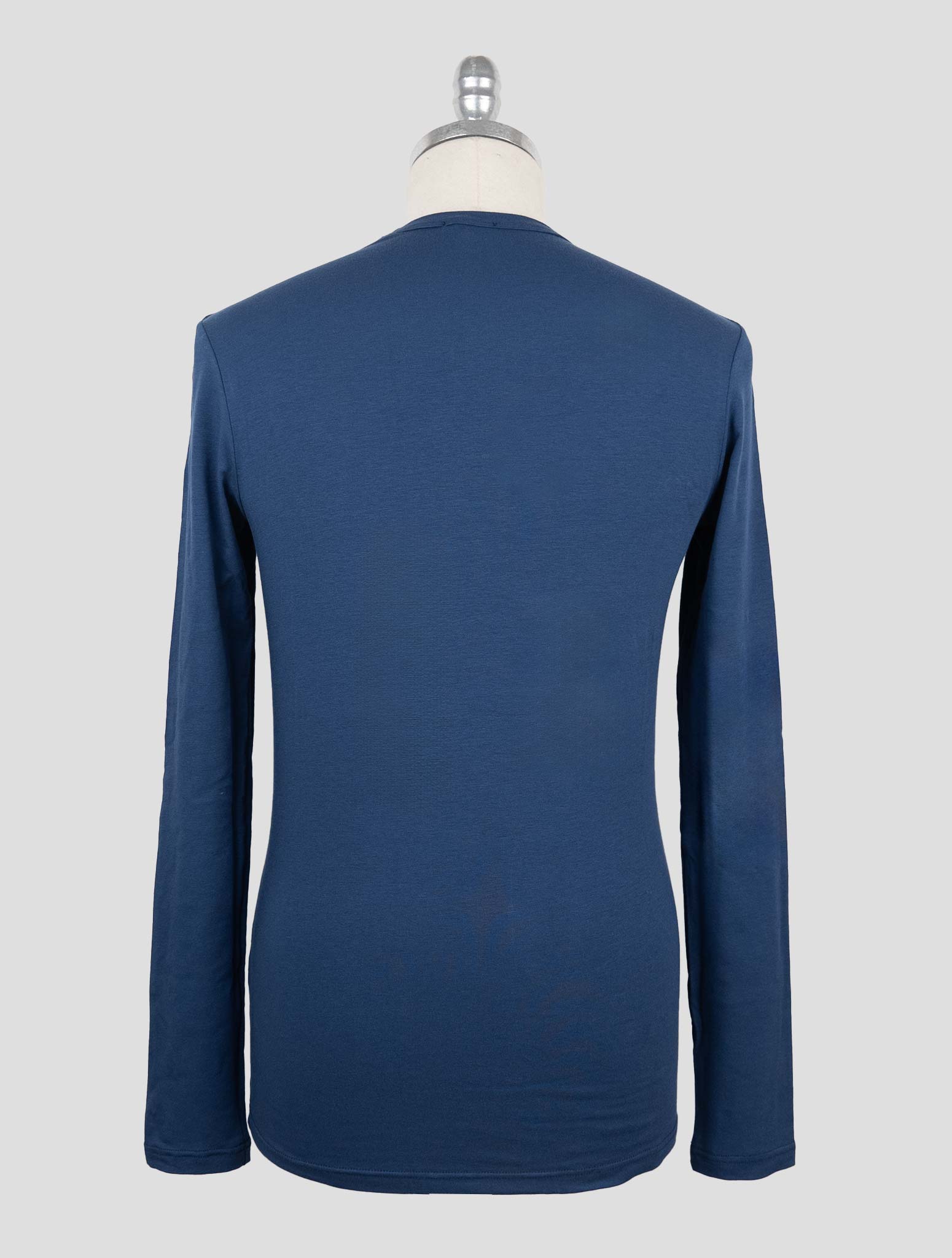 Kiton Blue Cotton Elasticated Underwear T-Shirt Long Sleeve — view 3