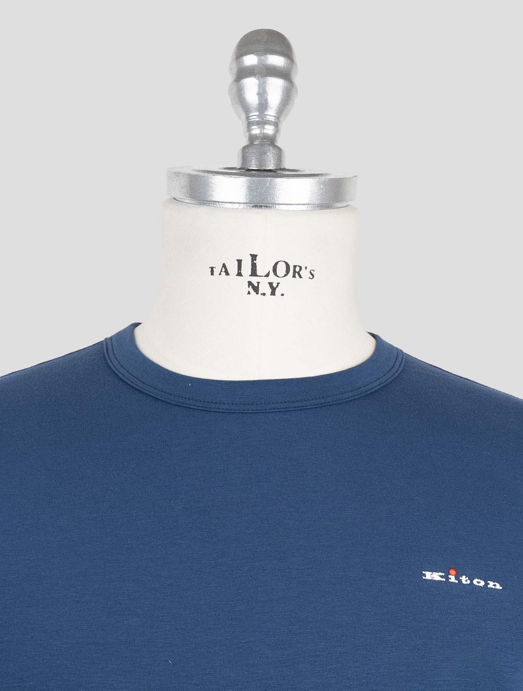 Kiton Blue Cotton Elasticated Underwear T-Shirt Long Sleeve — view 4