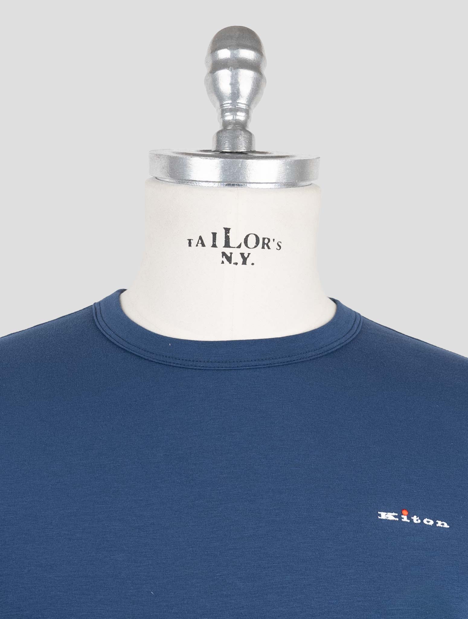 Kiton Blue Cotton Elasticated Underwear T-Shirt Long Sleeve — view 4