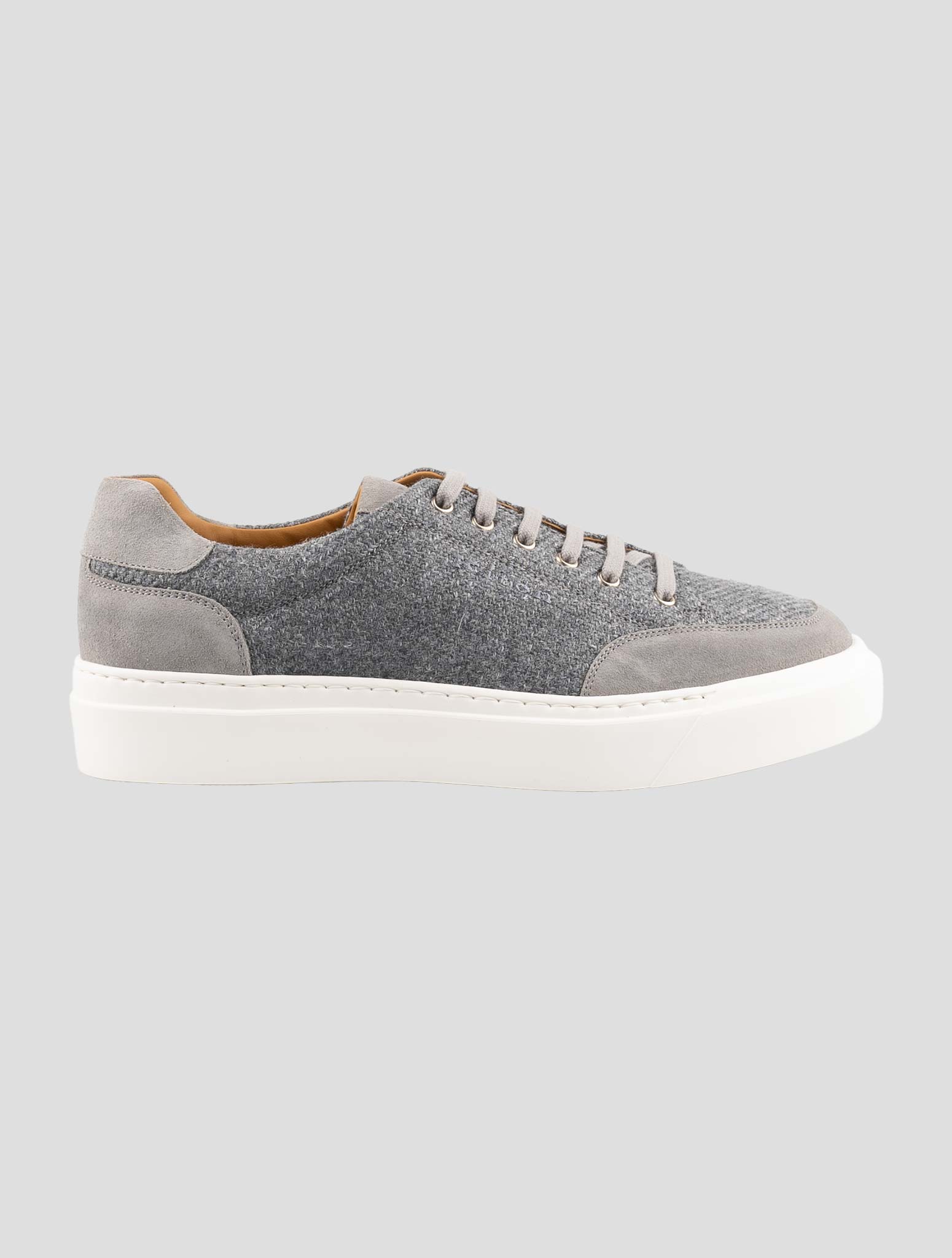 Kiton Gray Cashmere Virgin Wool Silk Linen Sneakers