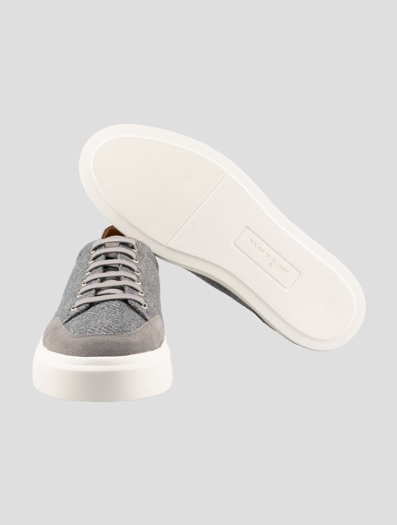 Kiton Gray Cashmere Virgin Wool Silk Linen Sneakers