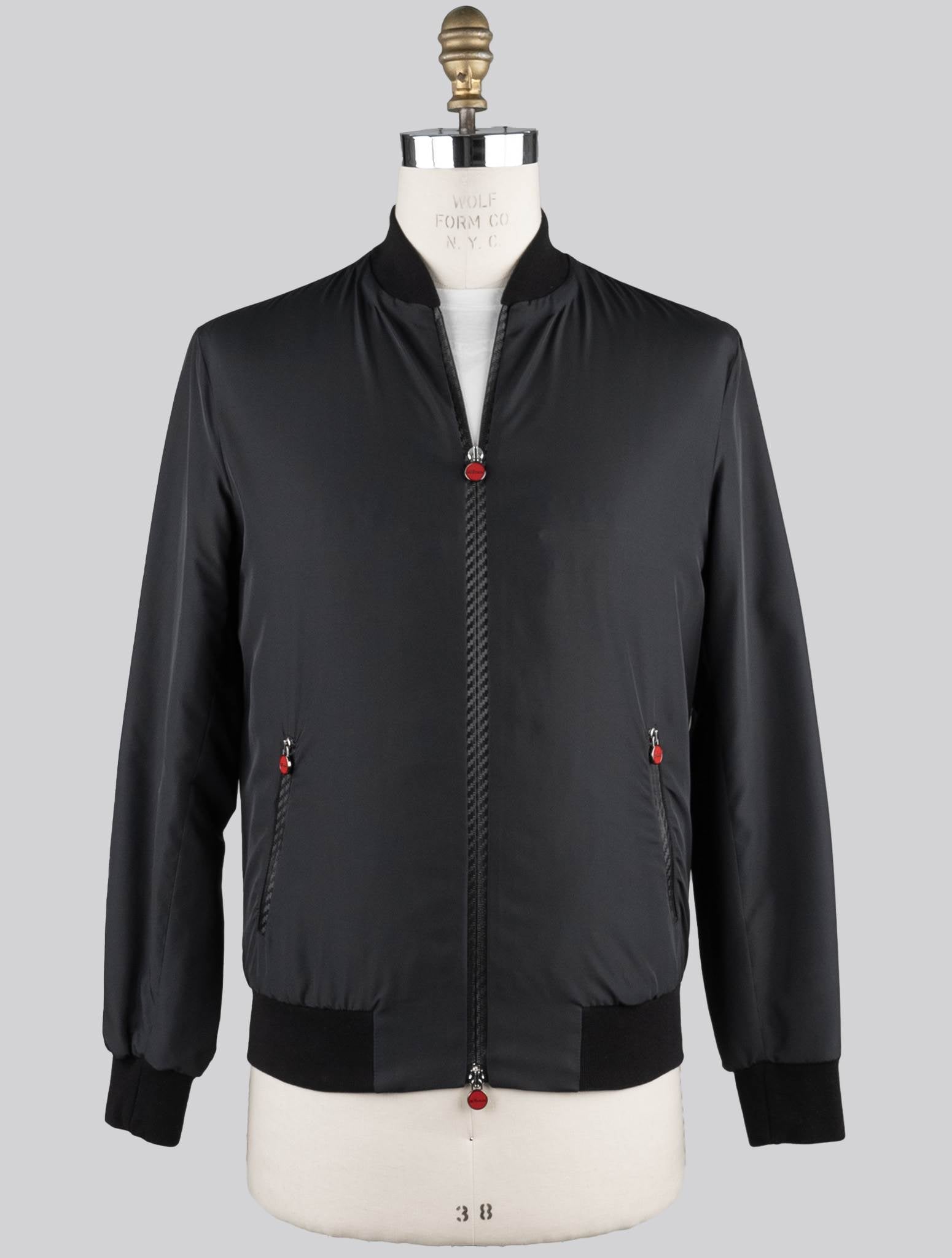 Kiton Black Plaid Coat