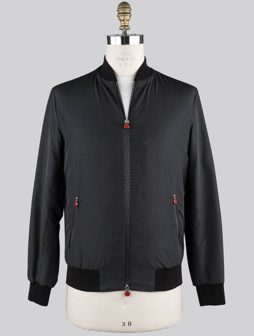 Kiton Black Plaid Coat