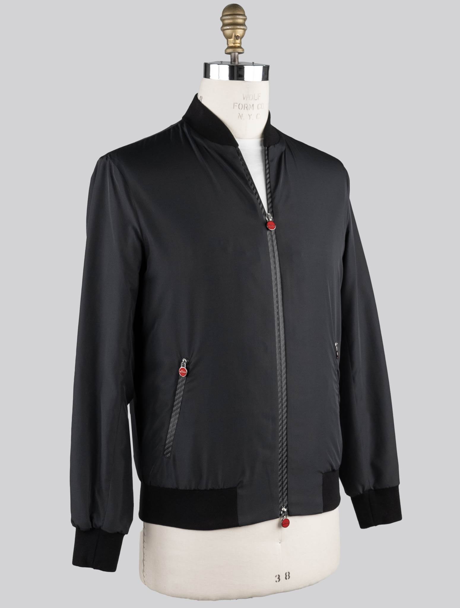 Kiton Black Plaid Coat — view 2