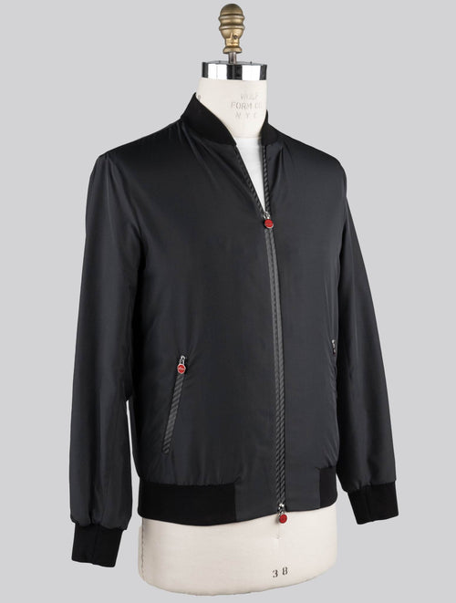 Kiton Black Plaid Coat — view 2