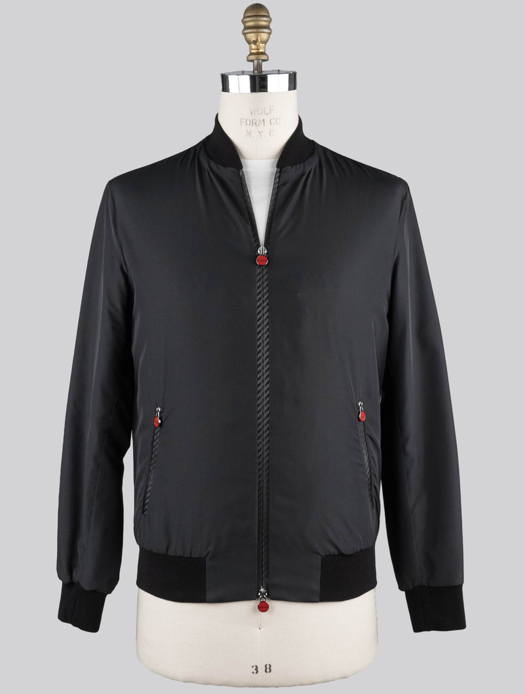 Kiton Black Plaid Coat — view 5