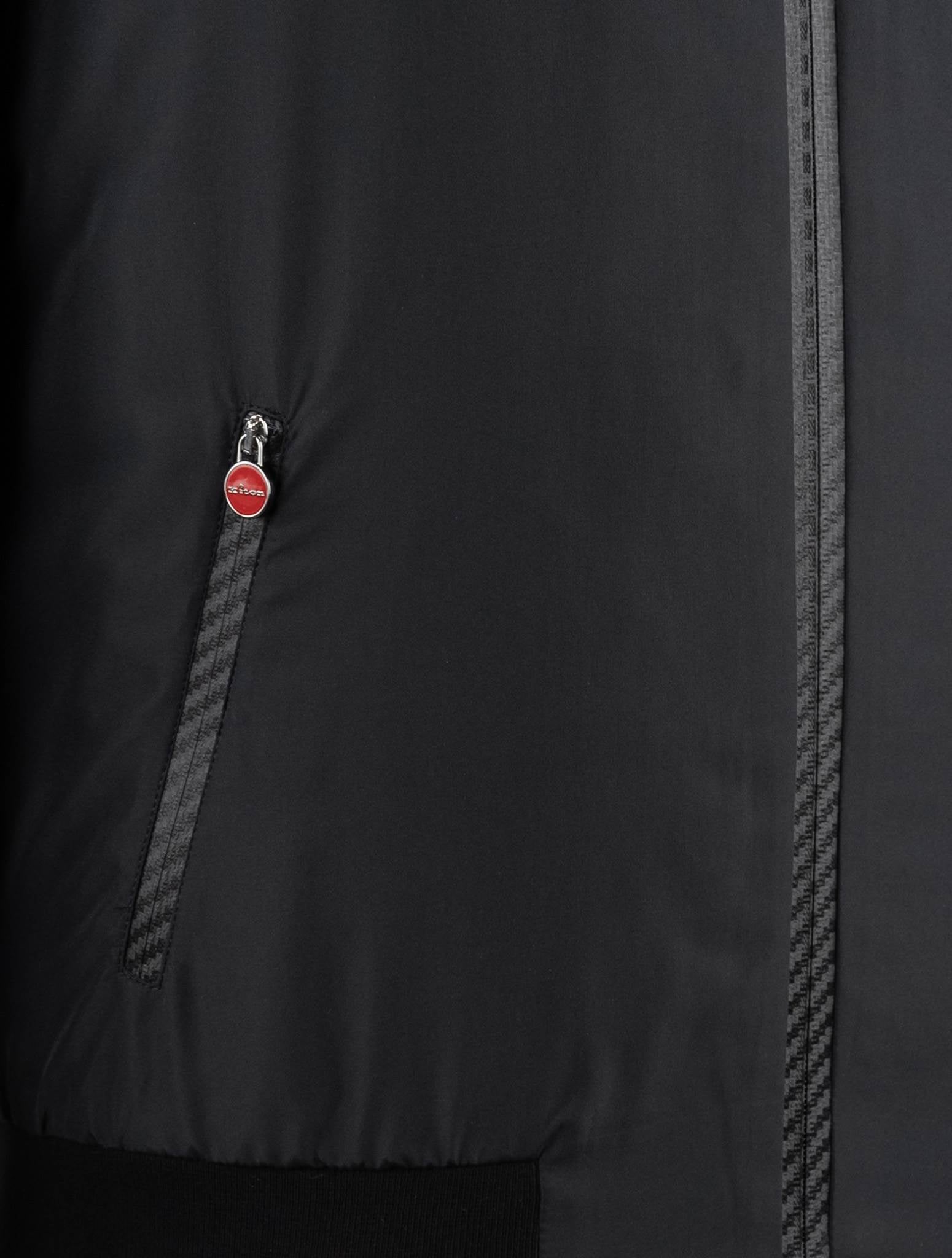 Kiton Black Plaid Coat — view 6