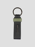 Kiton Black Green Leather Keychain