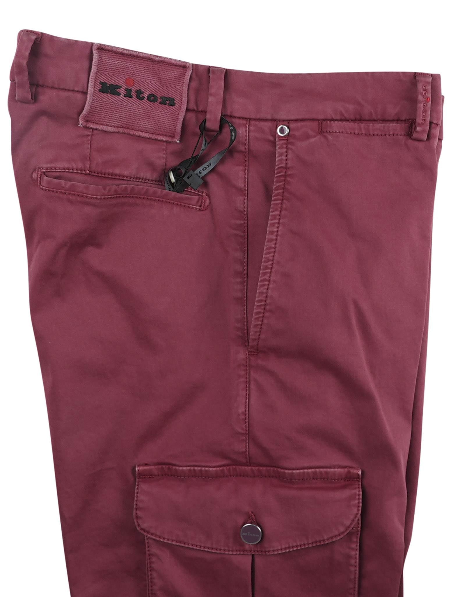 Kiton Red Cotton Pant - view 3
