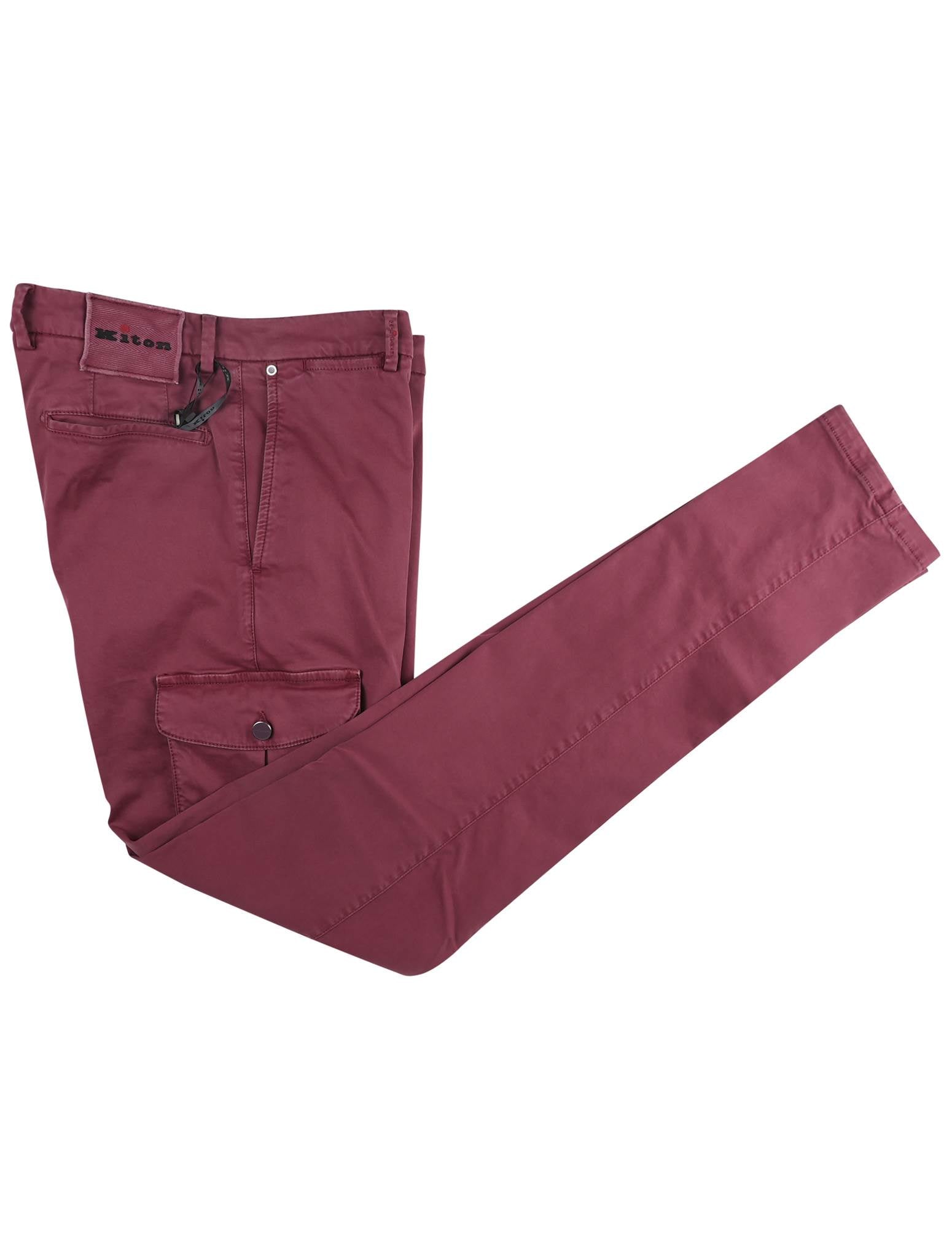 Kiton Red Cotton Pant - view 4