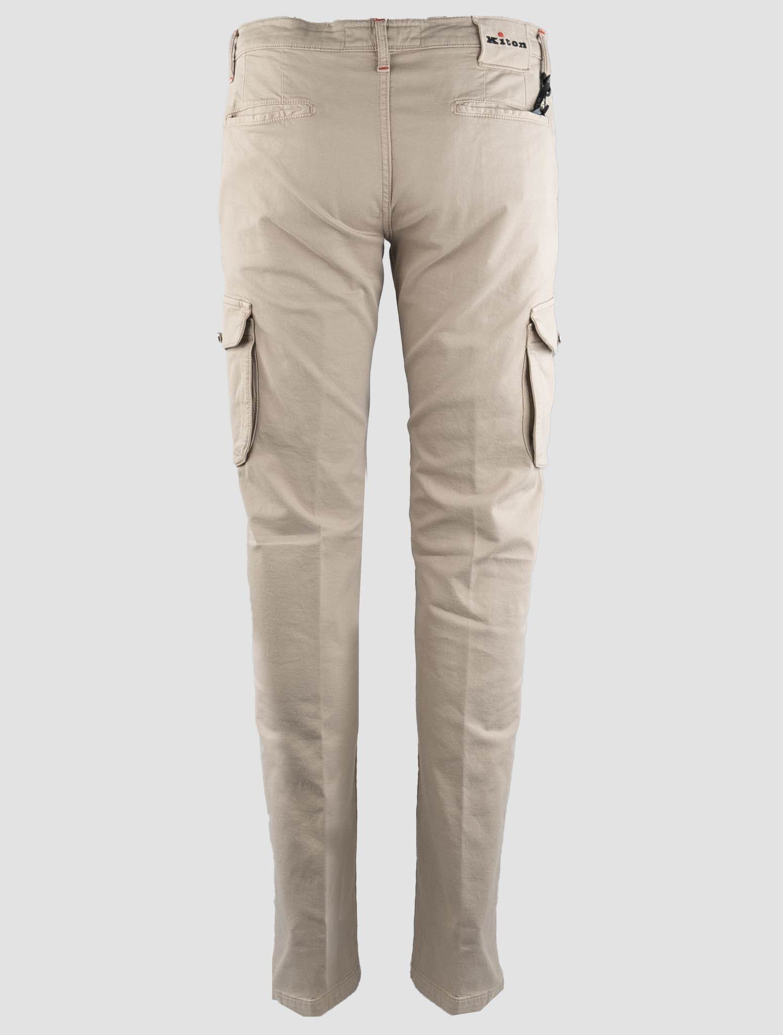 Kiton Beige Cotton Elasticated Cargo Pants — view 5