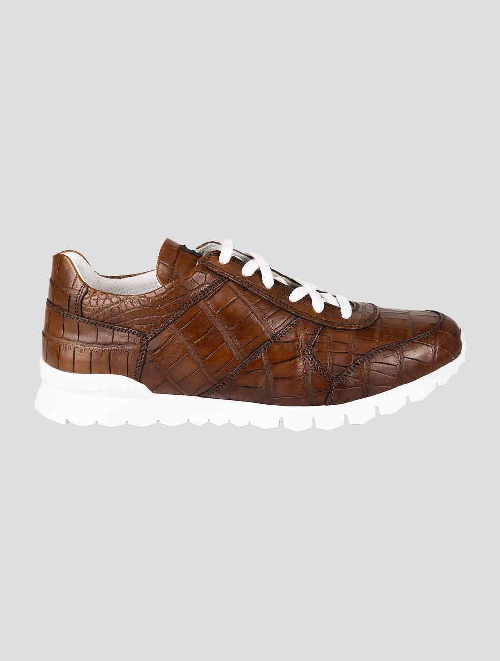 Kiton Brown Crocodile Sneakers USSA077 II
