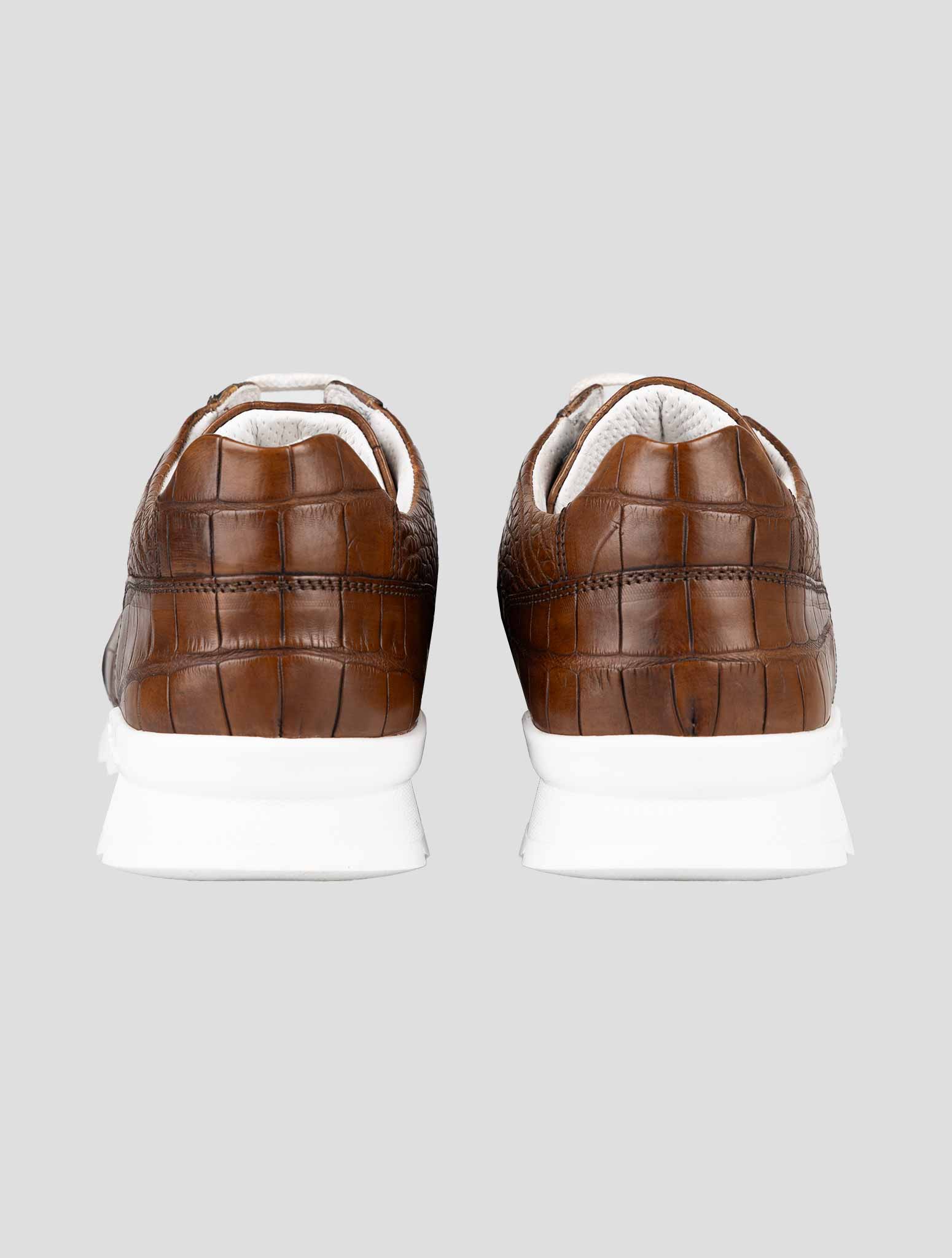 Kiton Brown Crocodile Sneakers USSA077 II