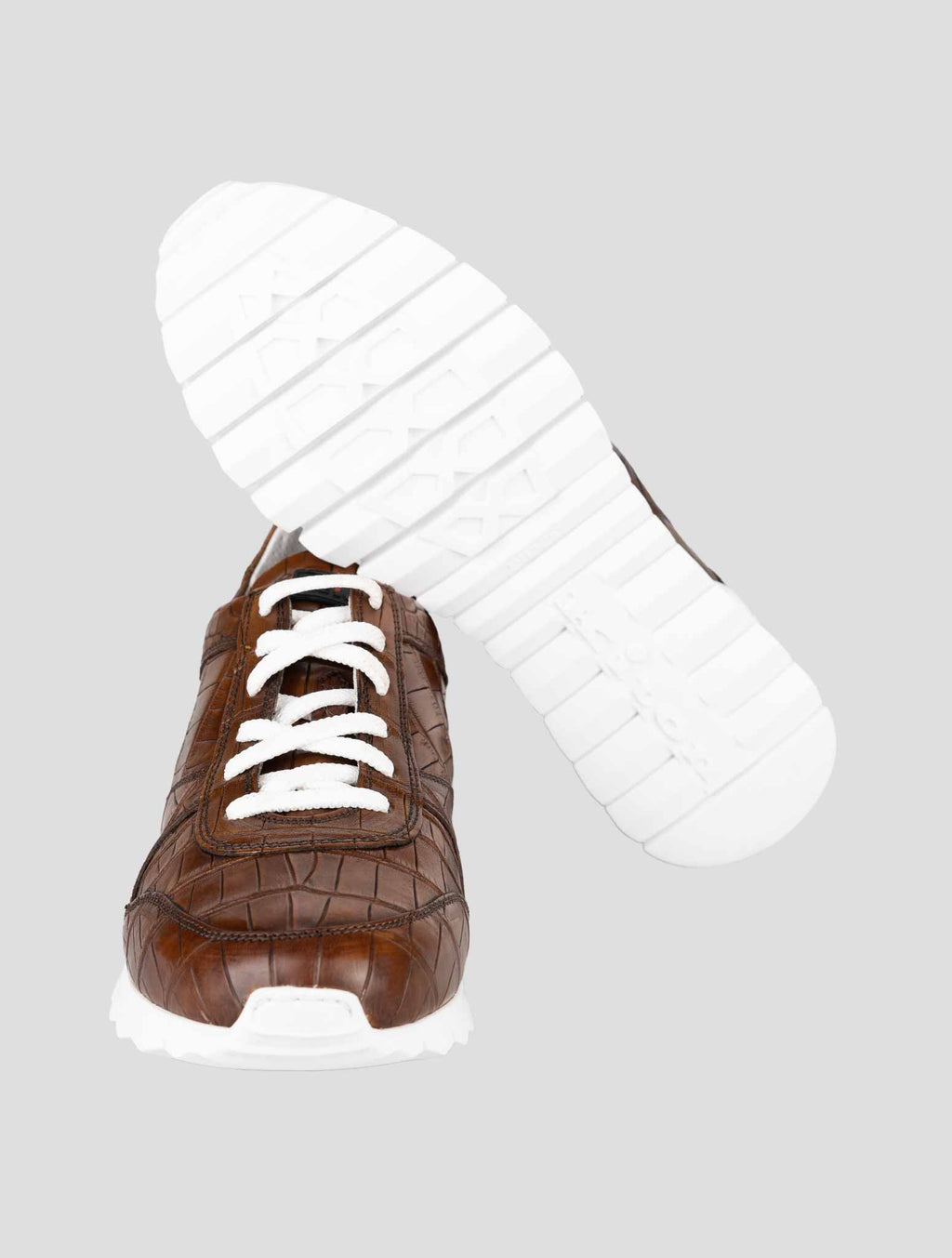Kiton Brown Crocodile Sneakers USSA077 II