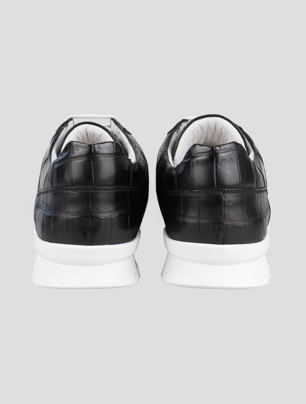 Kiton Black Full-Crocodile Sneakers USSA077
