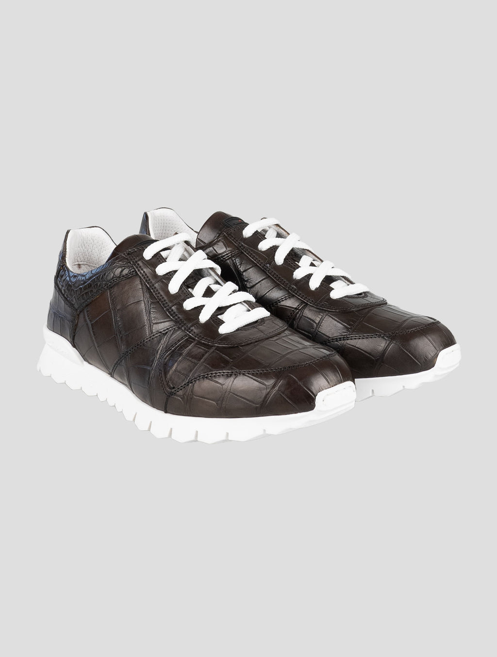 Kiton Brown Crocodile Sneakers USSA077 I